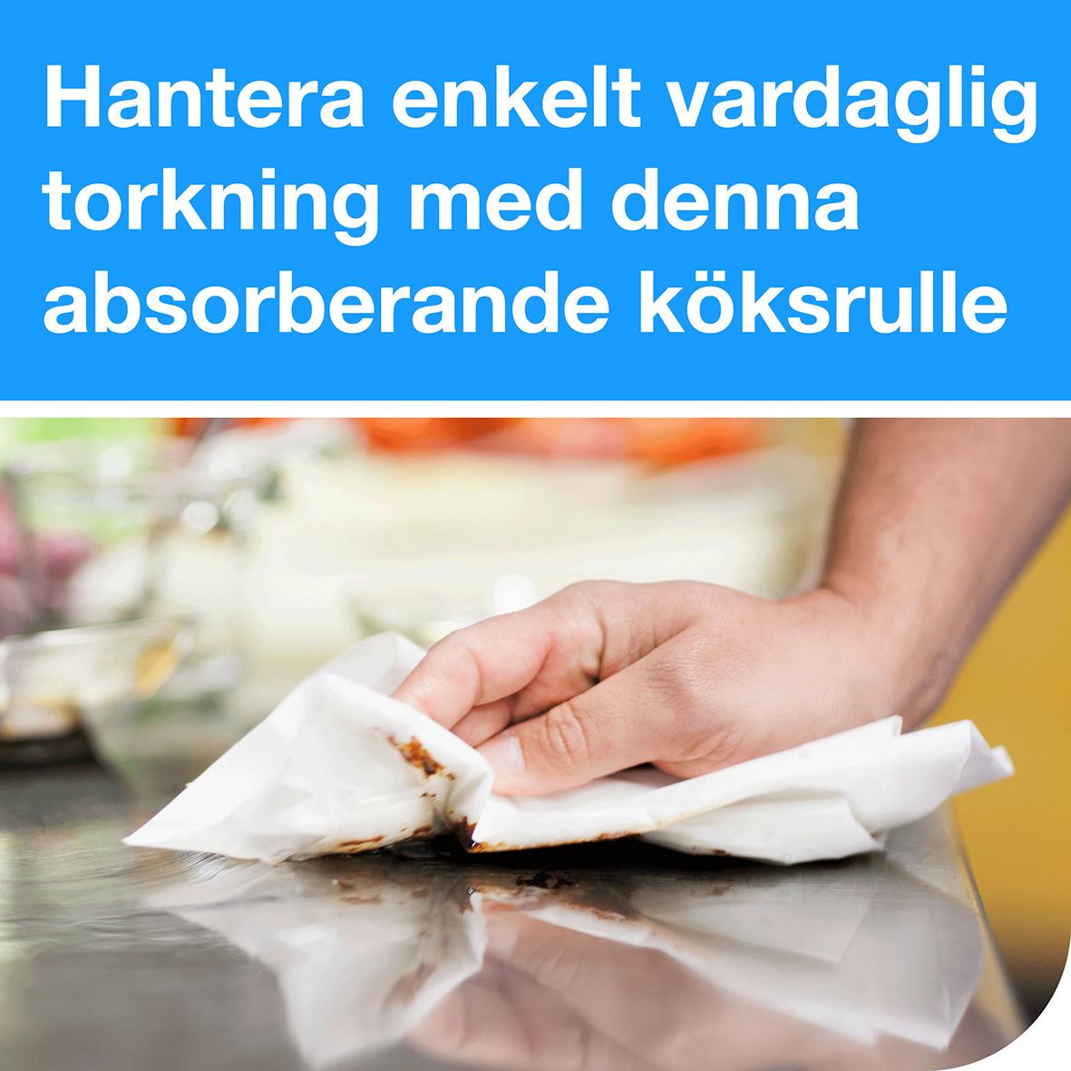 Hushållspapper Tork Premium Extra Plus 2-lg Vit 15m används för enkel vardagstorkning med absorberande kökssrulle