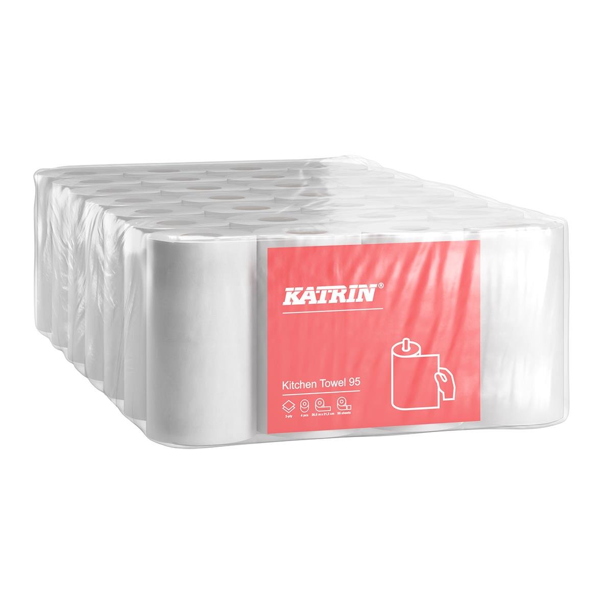 Hushållspapper Katrin 95 2-lg Vit 26,6m i plastförpackning