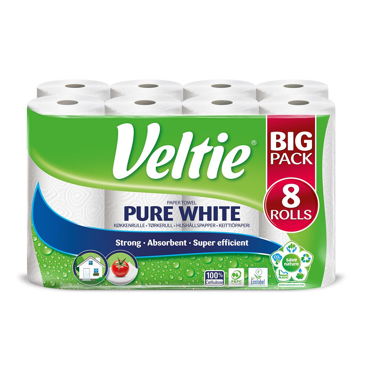 Hushållspapper Veltie 2-lg 12m Vit 50020033