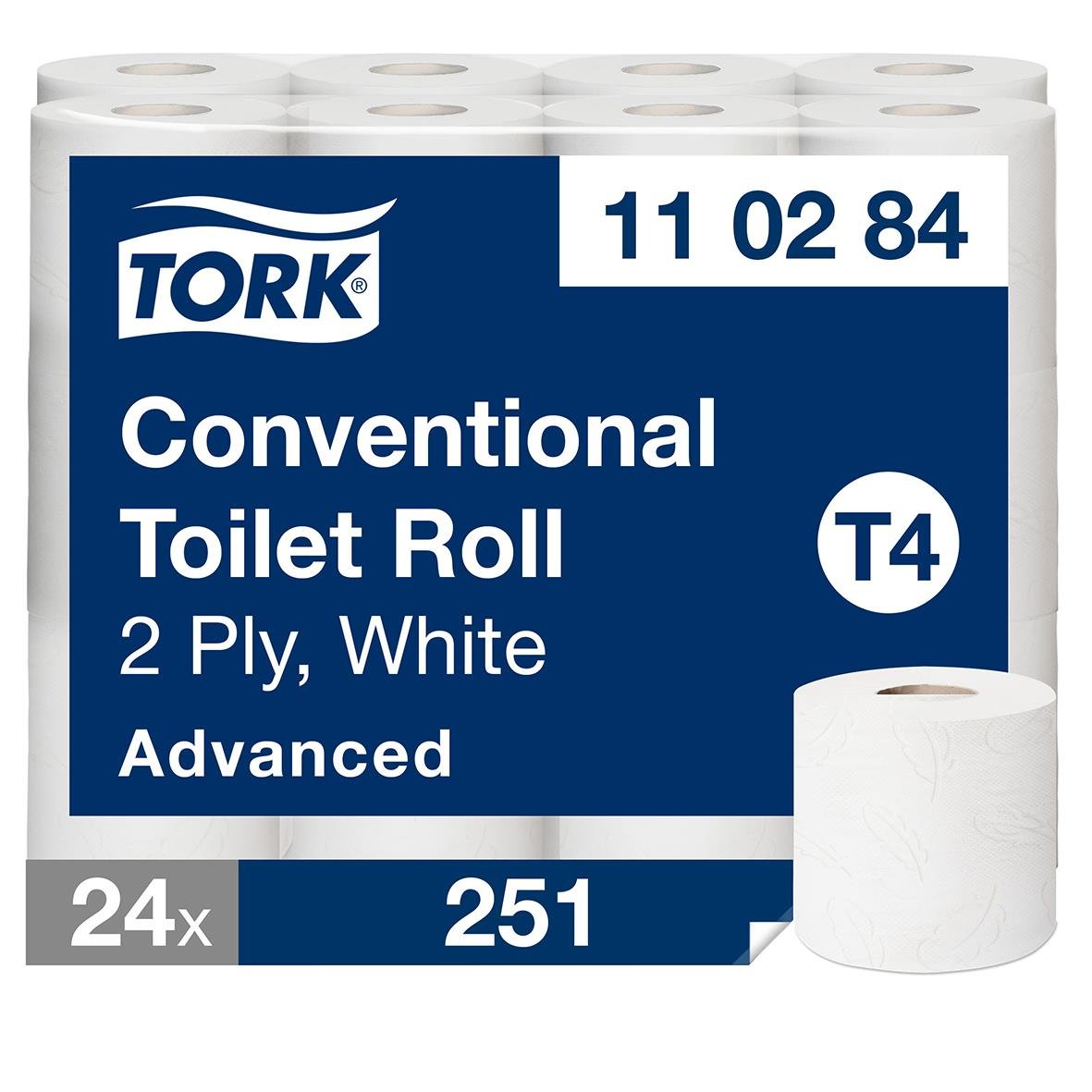Toalettpapper Tork T4 Advanced 2-lag vit 31,4m i förpackning