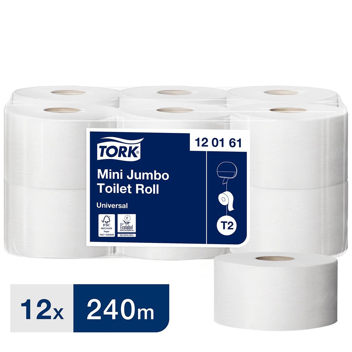 Toalettpapper Tork T2 Mini Universal 1-lg natur 240m