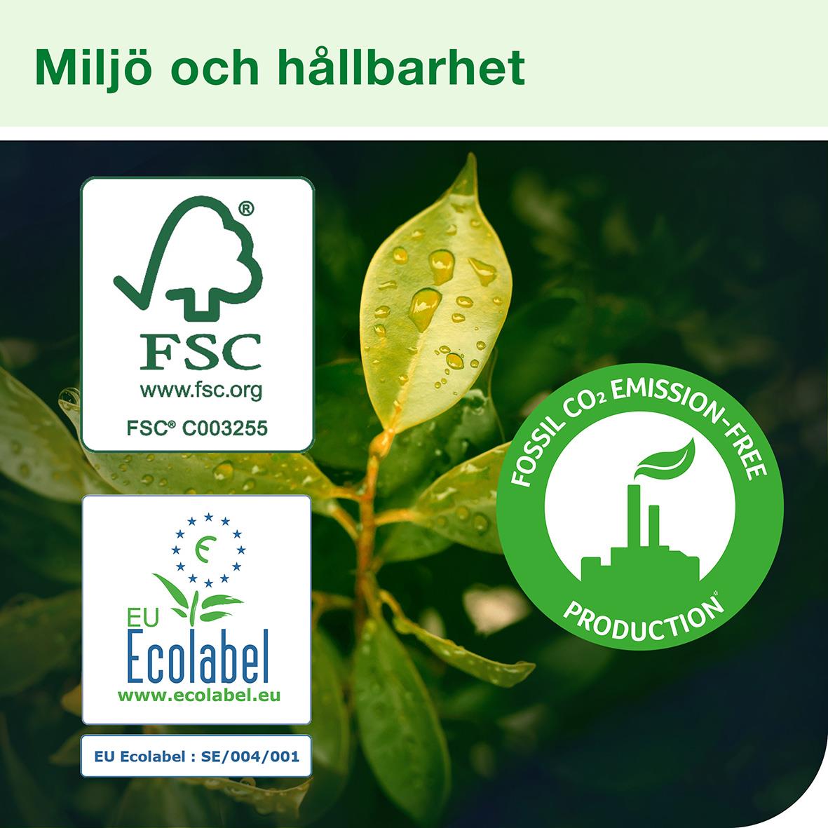 Miljömärkt toalettpapper Tork T2 Mini Jumbo Adv 2-lag Vit 170m med FSC och EU Ecolabel
