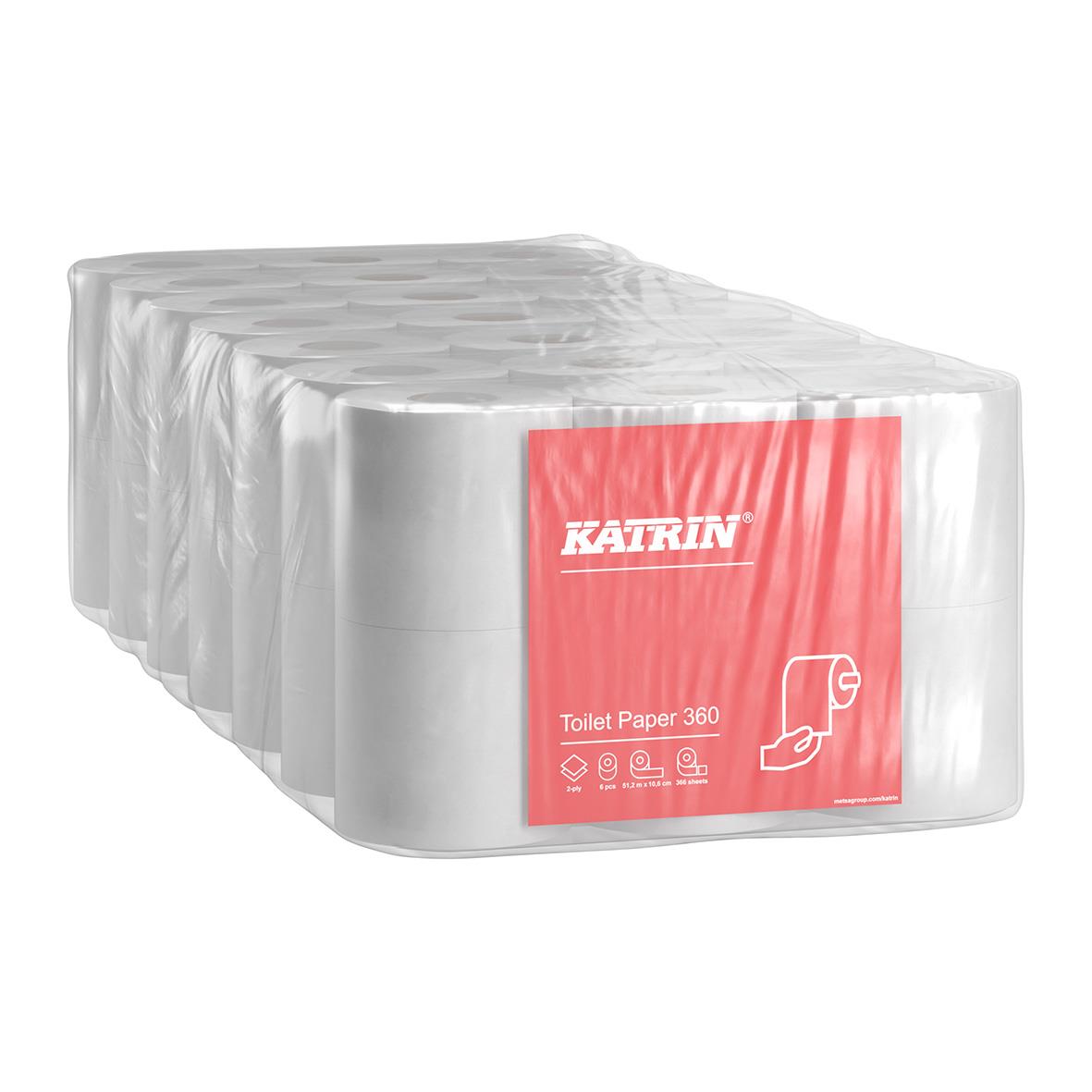 Toalettpapper Katrin 360 Basic 2-lg Naturell Vit 50m i plastförpackning
