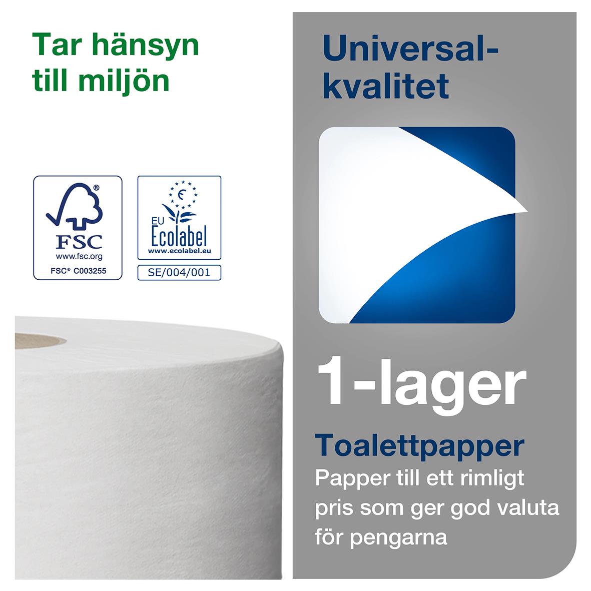 Toalettpapper Tork T1 Jumbo Universal 1-lg Vit 500m 50030033_4