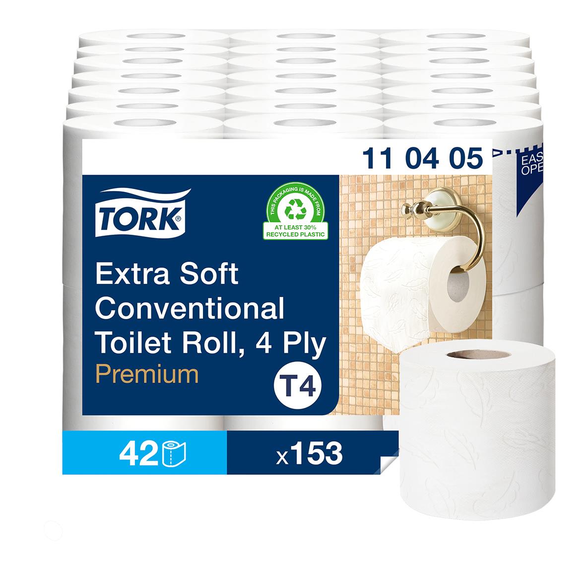 Toalettpapper Tork T4 Premium E-soft 4-lg vit 19m