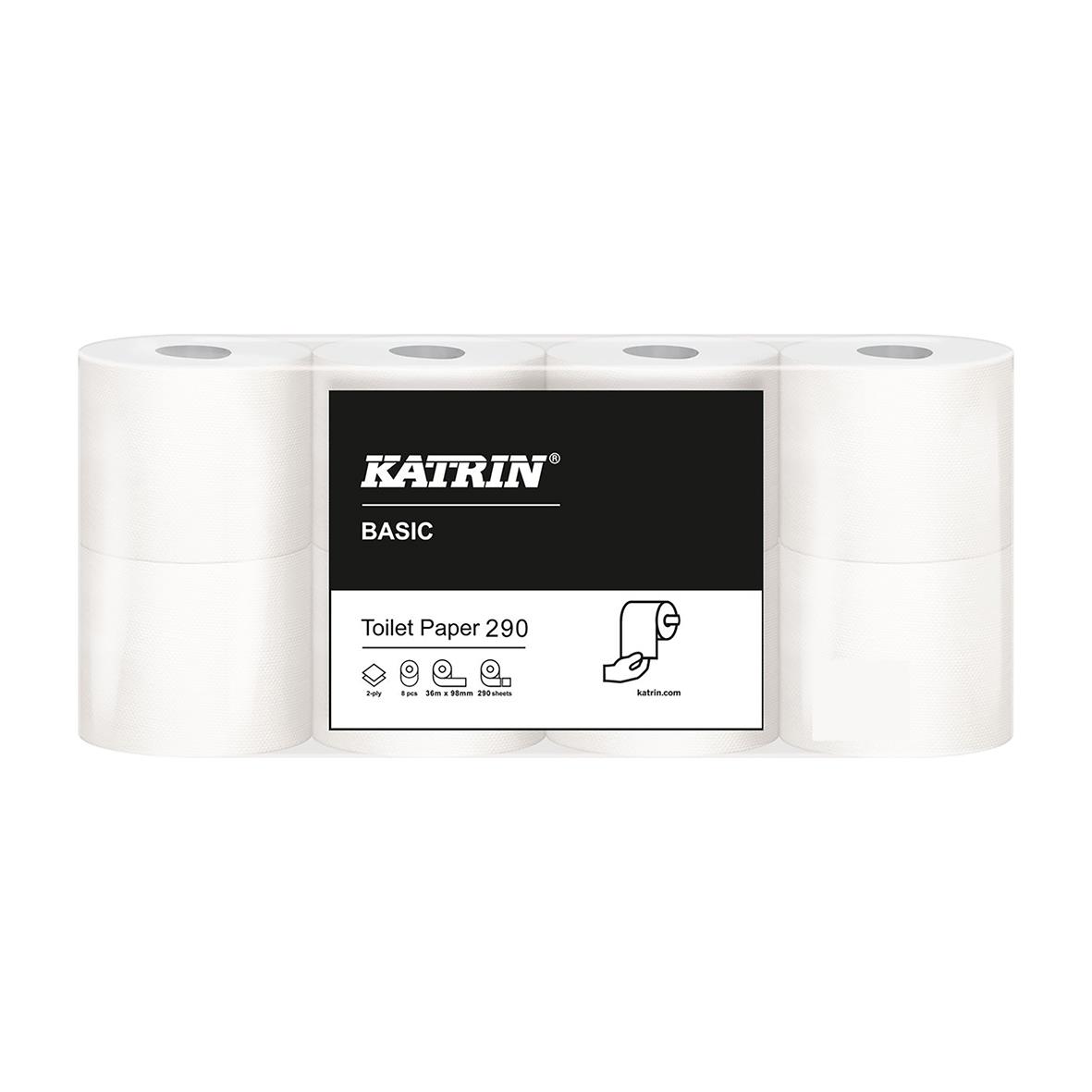 Katrin Basic 290 toalettpapper, 37 meter, 2-pack, naturfärgad