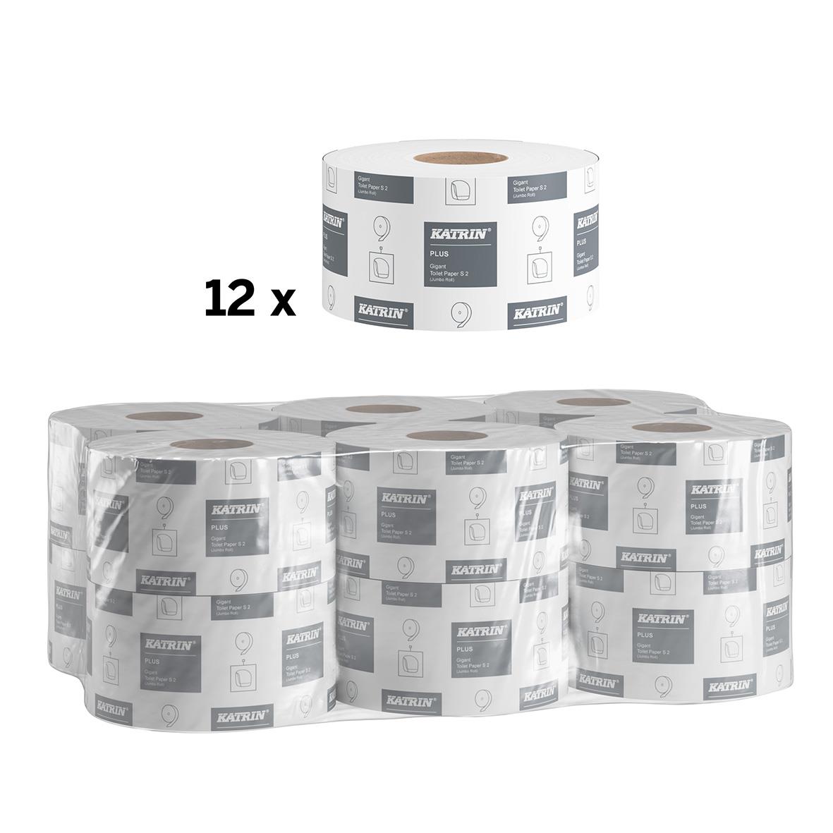 Katrin Gigant S Plus 2-lg toalettpapper, 160m per rulle, 12-pack