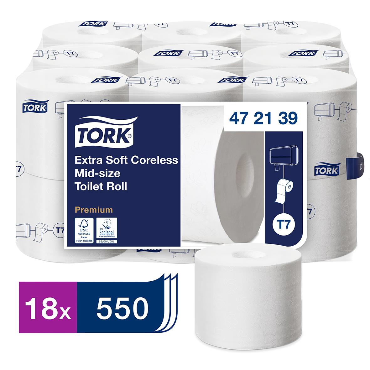 Toalettpapper Tork T7 Ex.mjuk Mid-size Coreless 3-lg 50030107_1