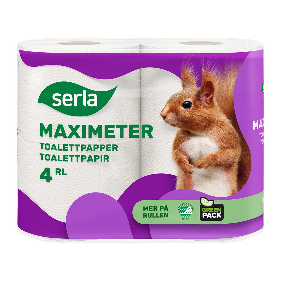 Serla Maximeter 2-lg vitt toalettpapper i paket med 42,8 meter
