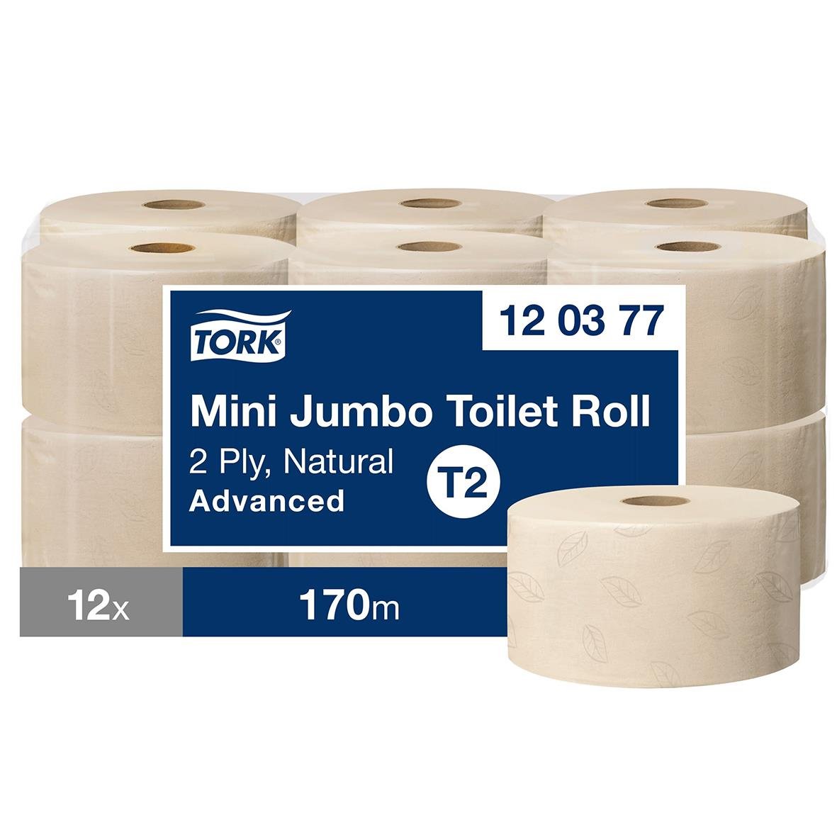 Toalettpapper Tork T2 Mini Jumbo Adv 2-lg Natur 170m