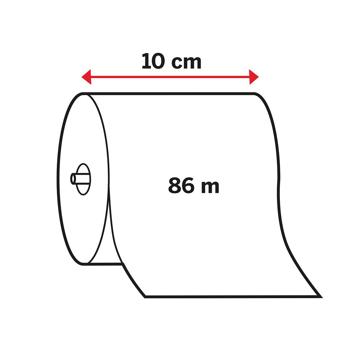 Toalettpapper Katrin System Plus 2-lg Vit 85,5m, rull med mått 10 cm bredd och 86 m längd
