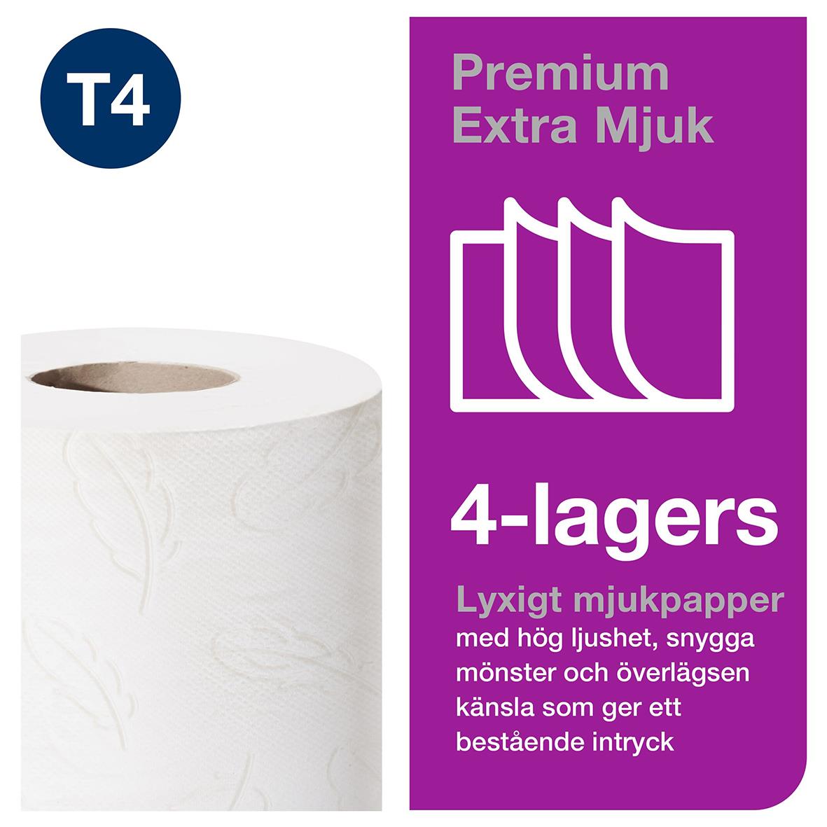 Toalettpapper Tork T4 Premium Extra Mjukt 4-lg Vit 18,8m 50030149_3