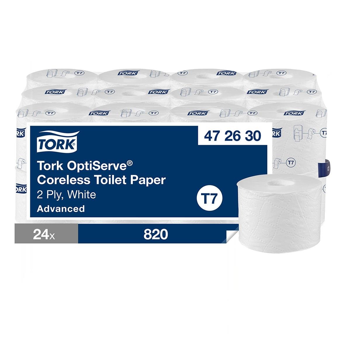 Toalettpapper Tork T7 Coreless Advanced 2-lagers vit, 94,3m, 24-pack