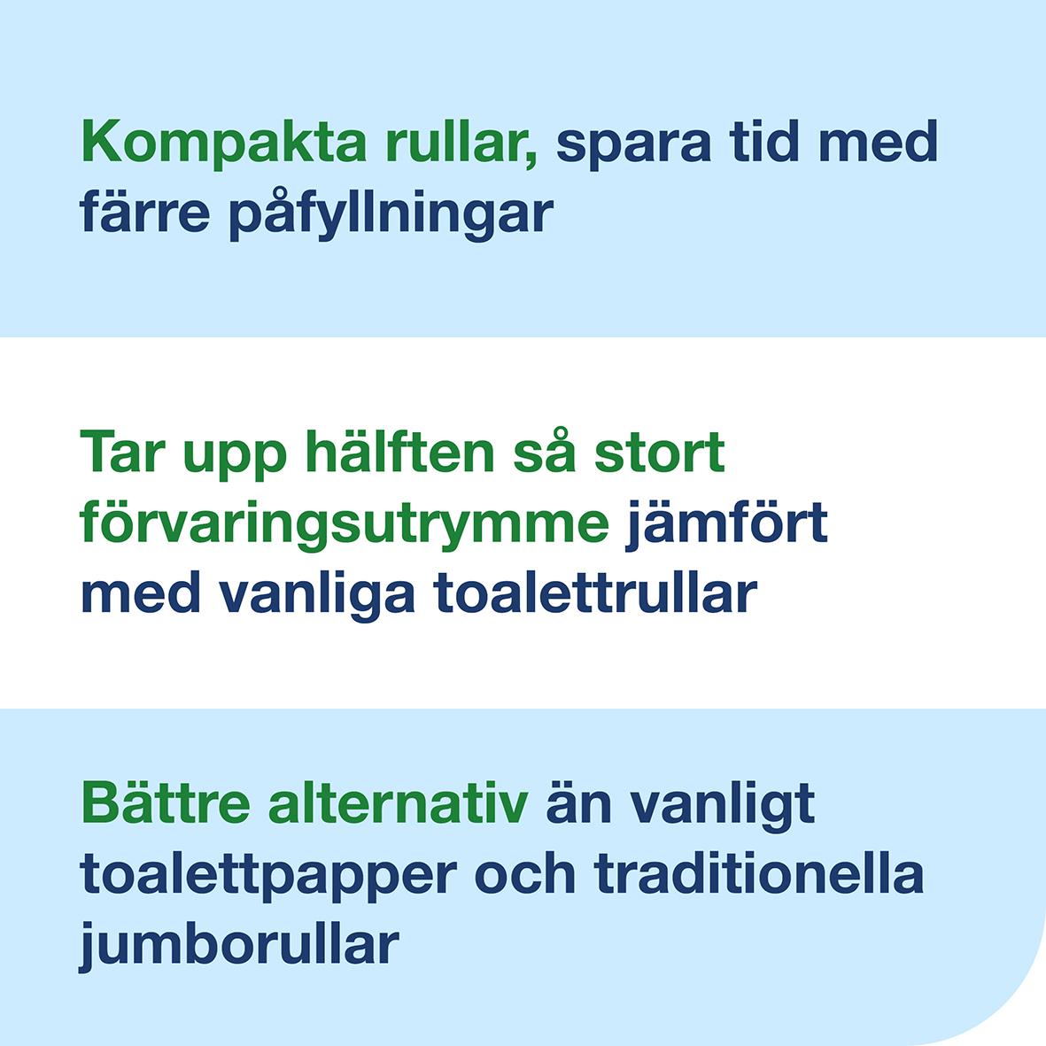 Toalettpapper Tork T7 Coreless Advanced 2-lg Vit 94,3m, kompakt rullar, större förvaringsutrymme, bättre alternativ än vanliga toaletttrullar