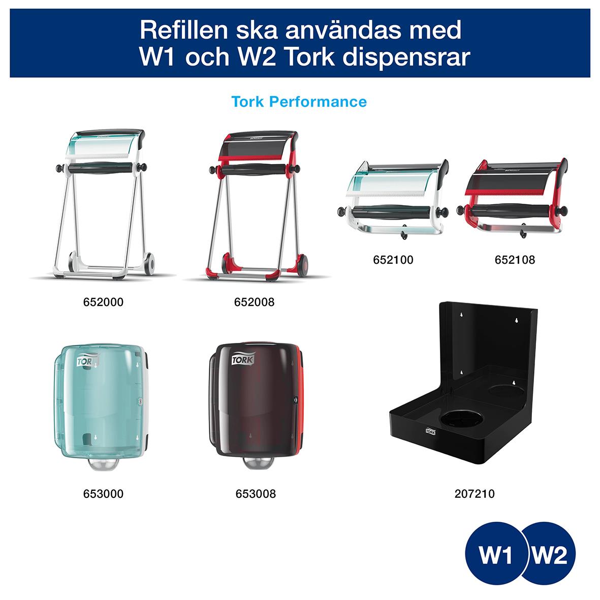 Industrirulle Tork W1/2 Avtork 1-lg 245mm x 460m med dispenser och reservdelar