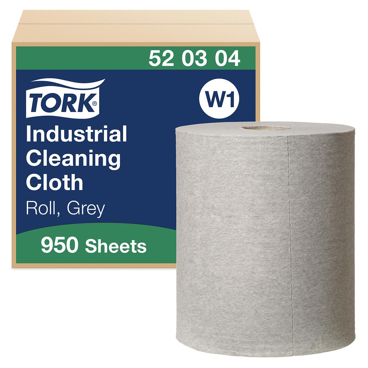 Industrirulle Tork W1 Flex 1-lg grå 428mm x 361m, stor rulle av industrirengöringsduk