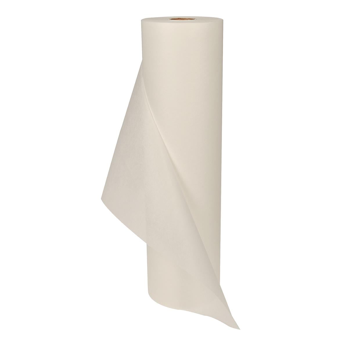 Vit underläggsduk av nonwoven-material, 60cm bred och 200m lång, enkel lager