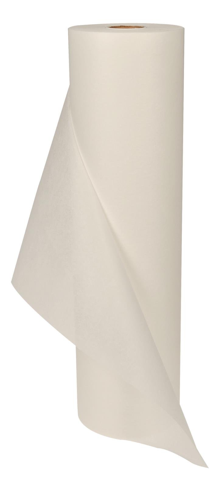 Vit underläggsduk av nonwoven-material, 60cm bred och 200m lång, enkel lager