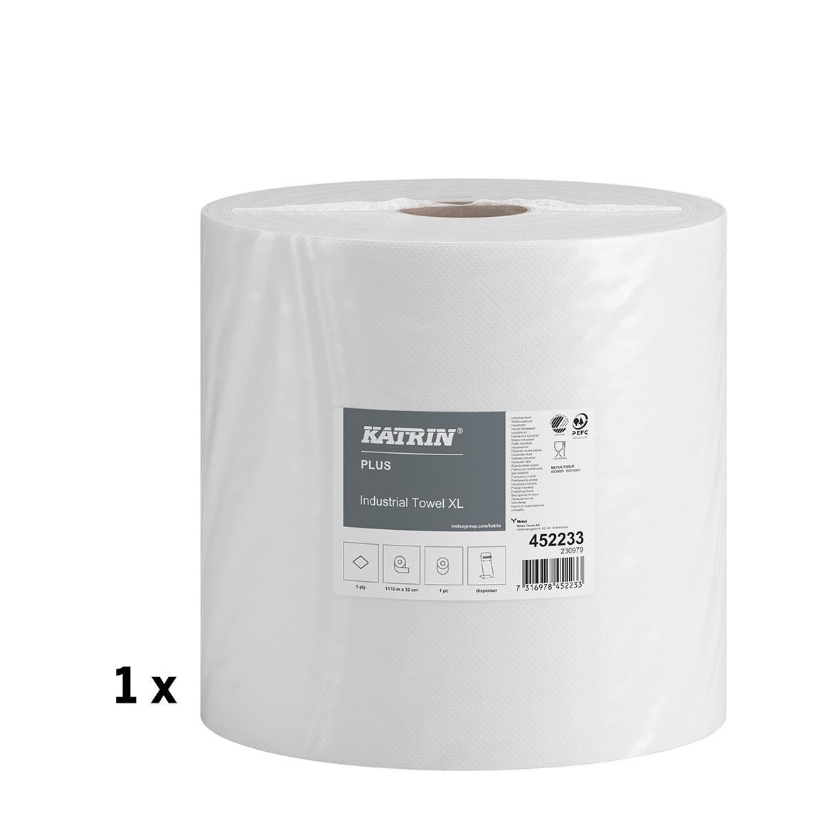 Industrirulle Katrin XL Plus 1-lg 320mm x 1110m, stor rulle för industriell användning