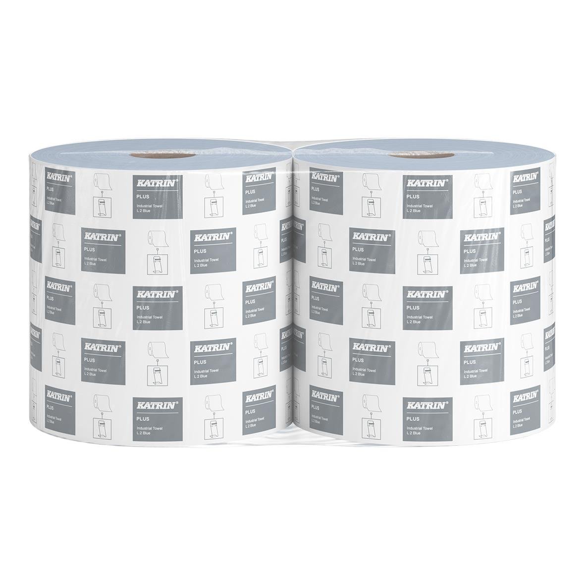 Blå industrirulle Katrin XL Plus 2-lg, 260mm x 344m