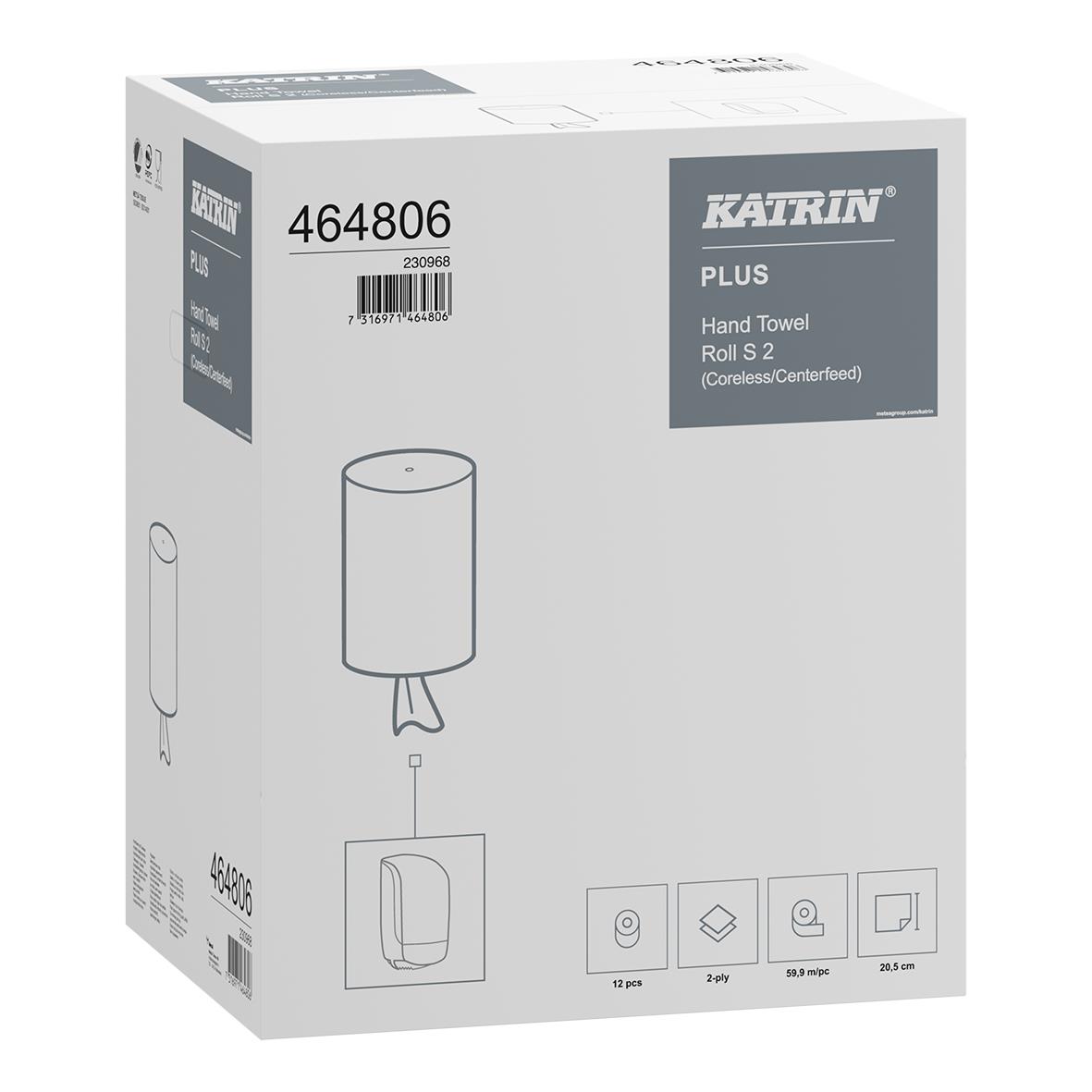 Katrin S Plus 2-lags vit handduk rulle 205mmx60m