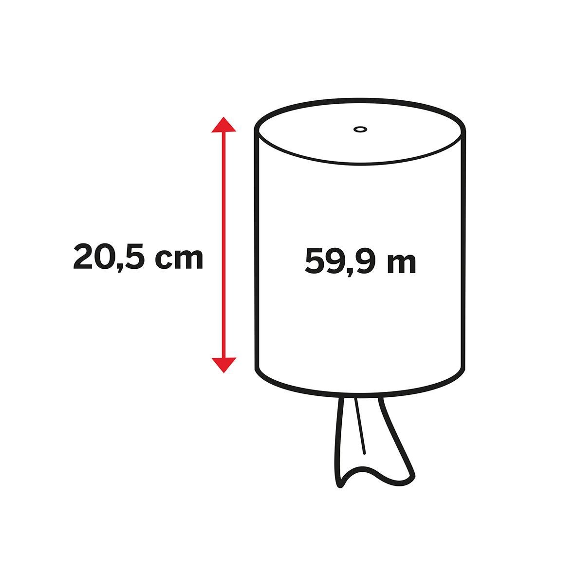 Vit Katrin S Plus 2-lag torkrulle med måtten 205mm x 60m, höjd 20,5 cm