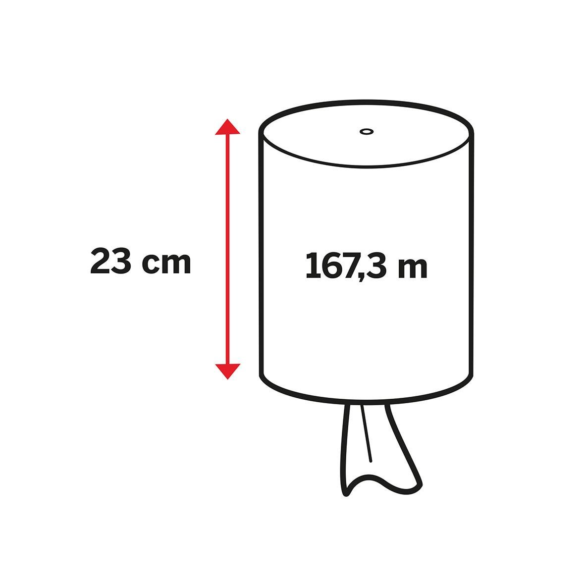 Vit Katrin M Plus 2-lag torkrulle med måtten 230mm x 167m, höjd 23 cm