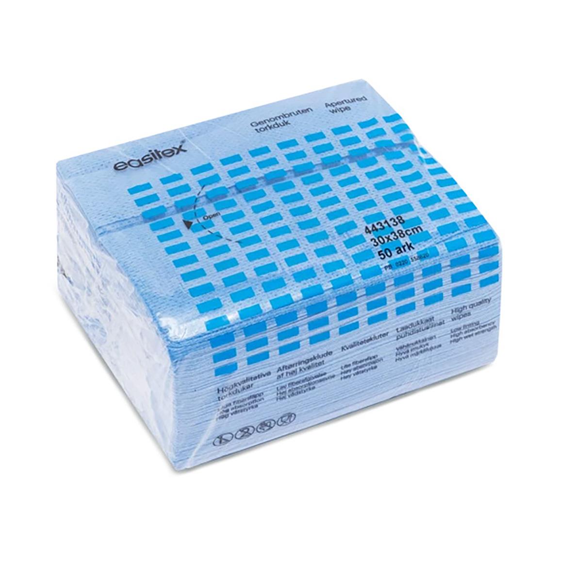 Blå rengöringsduk EasiTex 44 30x38cm i förpackning med 50 stycken