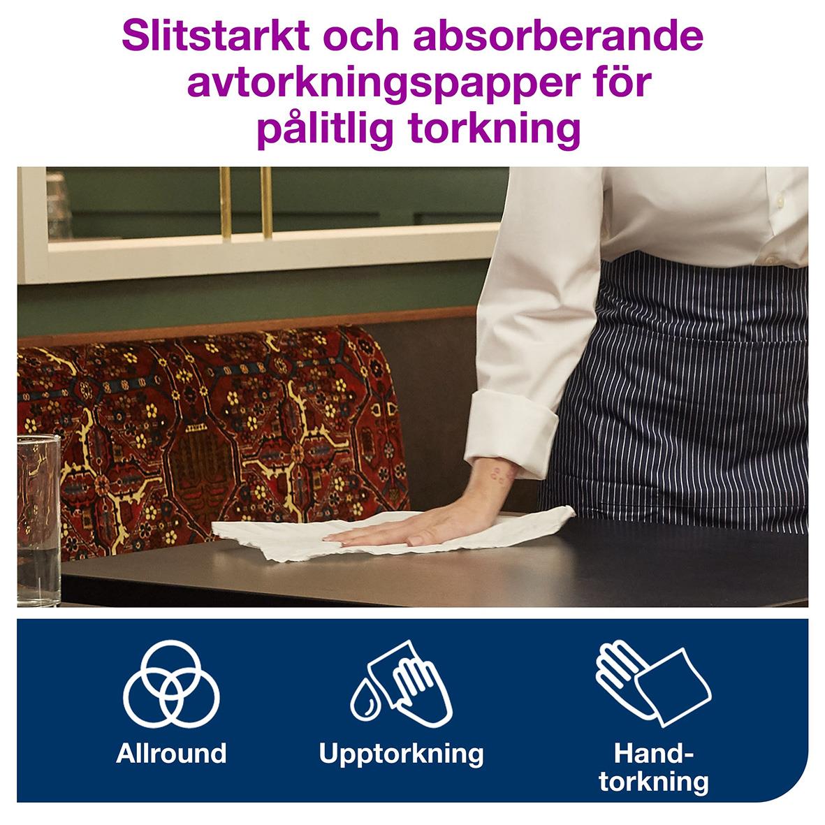 Torkrulle Tork M4 Reflex Advanced 2-lag vit 194mmx150m för pålitlig torkning av av papper