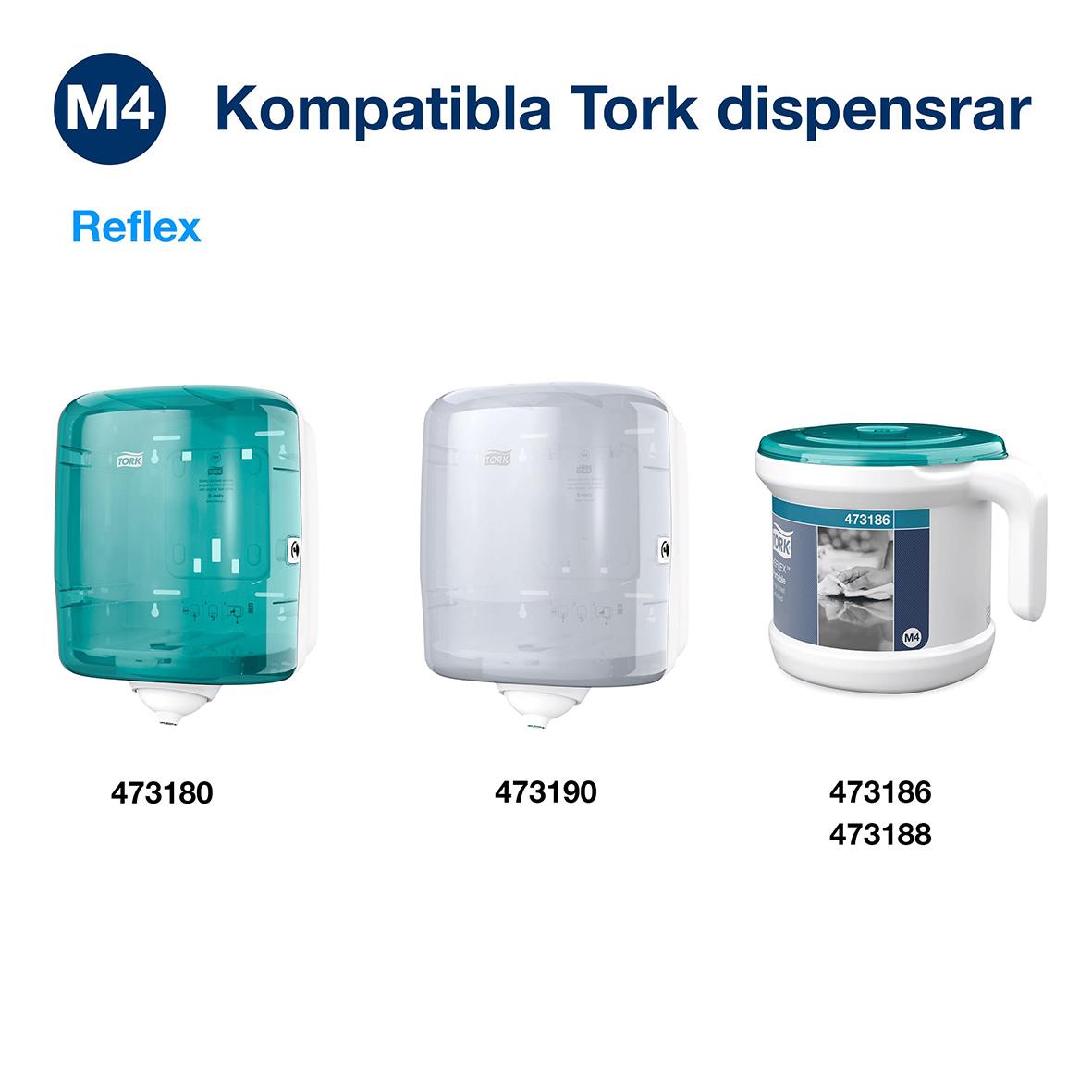 Tork M4 Reflex Advanced 2-lag vit torkrulle 194mmx150m med dispenser