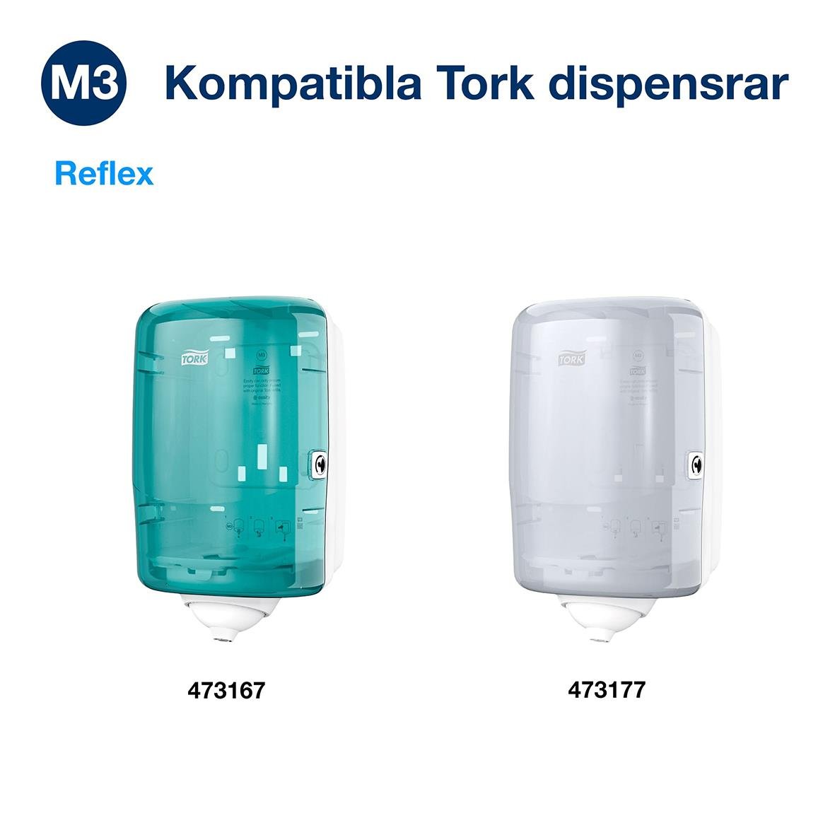Torkrulle Tork M3 Reflex Advanced 2-lag vit 194mmx67m, kompatibel med Reflex dispensrar