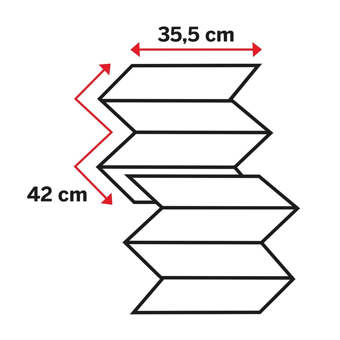 Torkduk Katrin FlexMaster 1-lag vit, 42x35,5 cm, visar skiss av vikbar duk