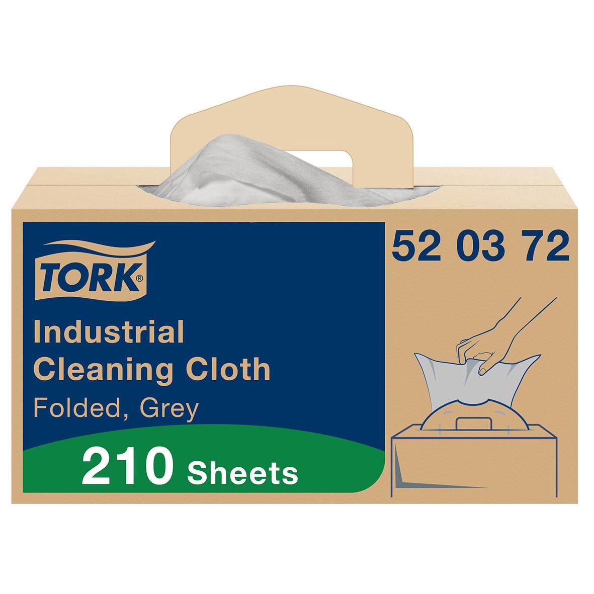 Rengöringsduk Tork W7 Flexibel Box Grå 35,5x41,5cm i förpackning med 210 ark