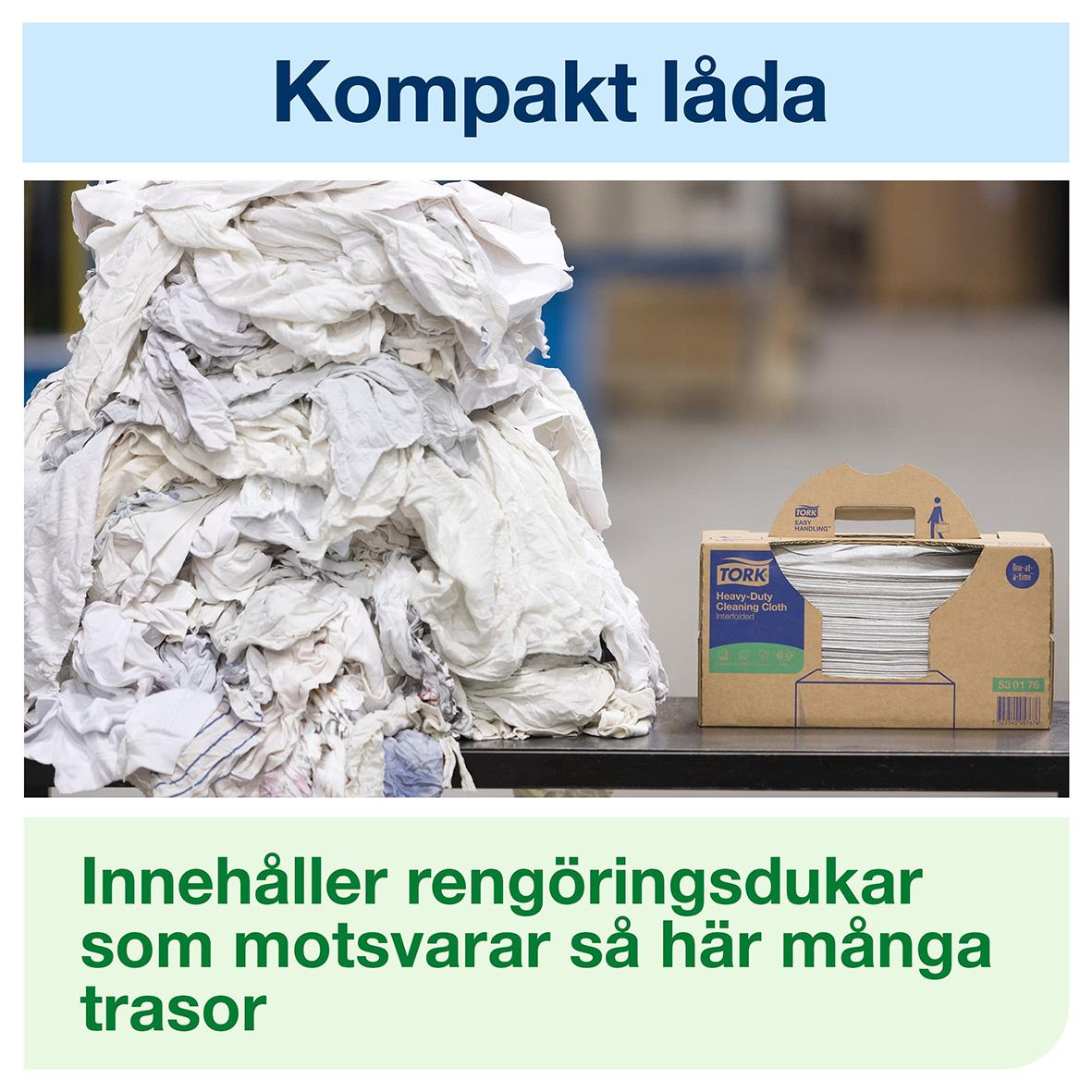 Rengöringsduk Tork W7 Flexibel Box Grå 35,5x41,5cm, många trasor i en kartong