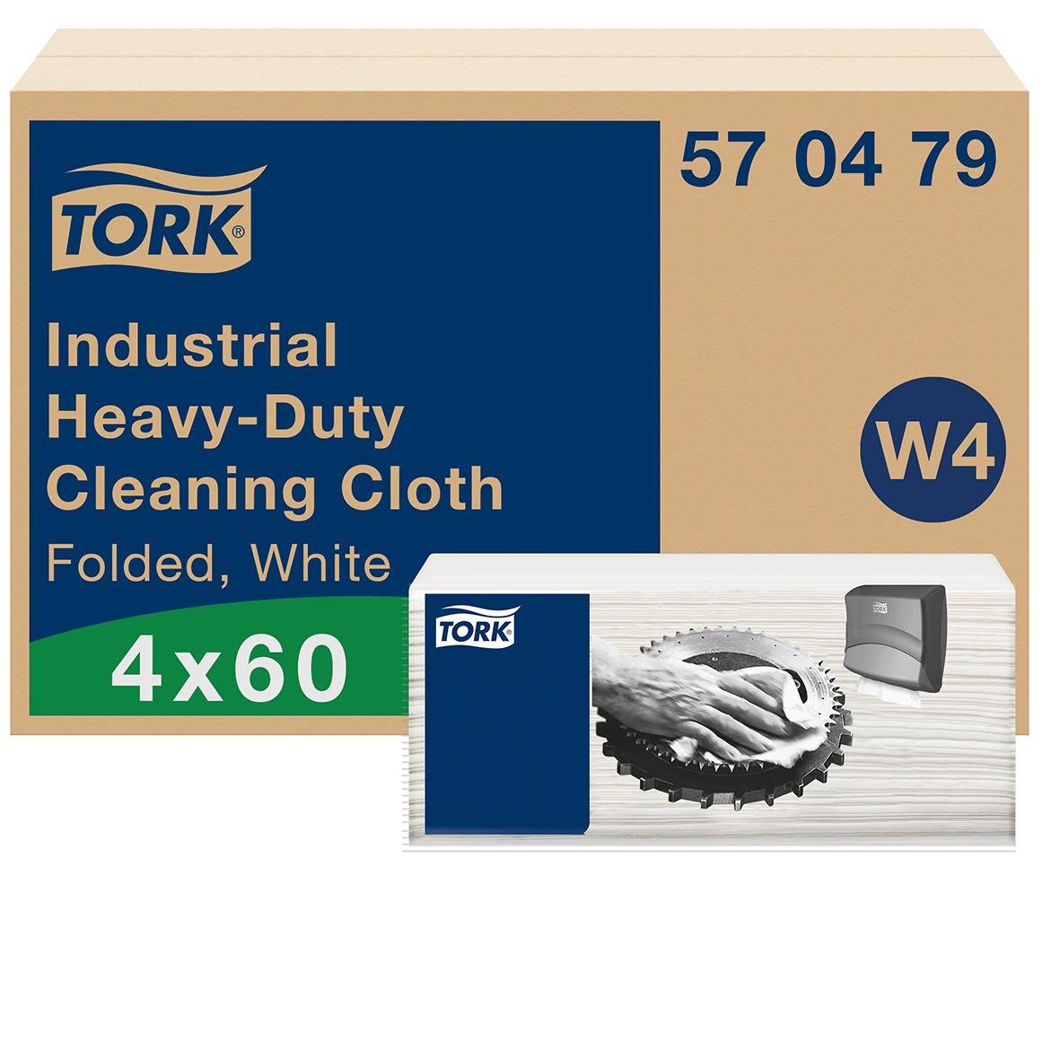 Rengöringsduk Tork W4 Extra Kraftig, vit, 35,5x41,8cm, för industriellt bruk