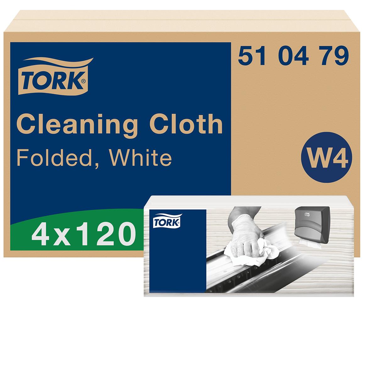 Rengöringsduk Tork W4 mjuk vit 35,5x41,5cm i förpackning