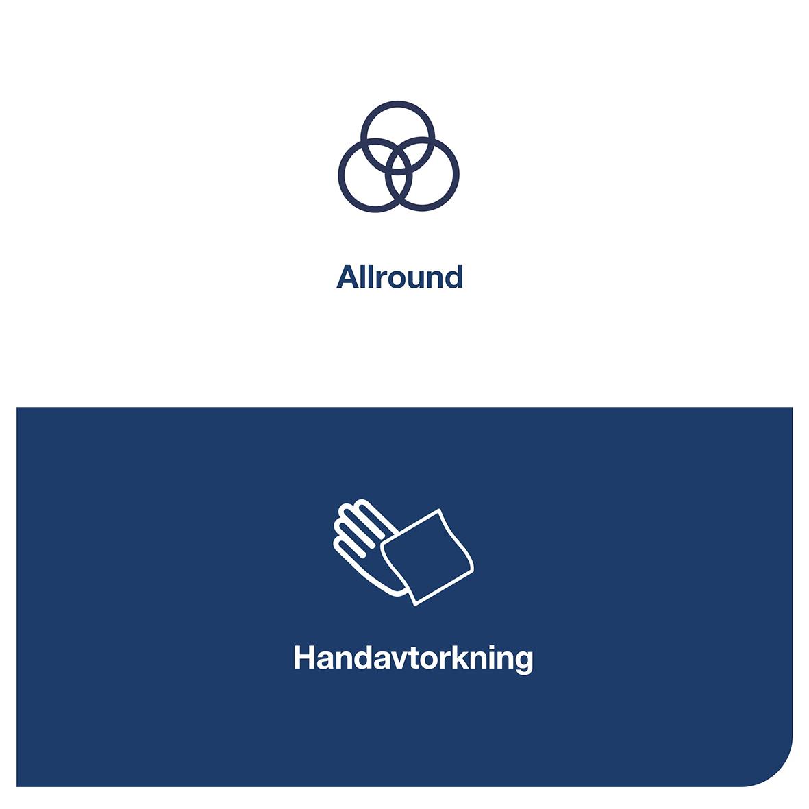 Blå Torkrulle Tork W6 Universal 195mm x 250m för handtorkning