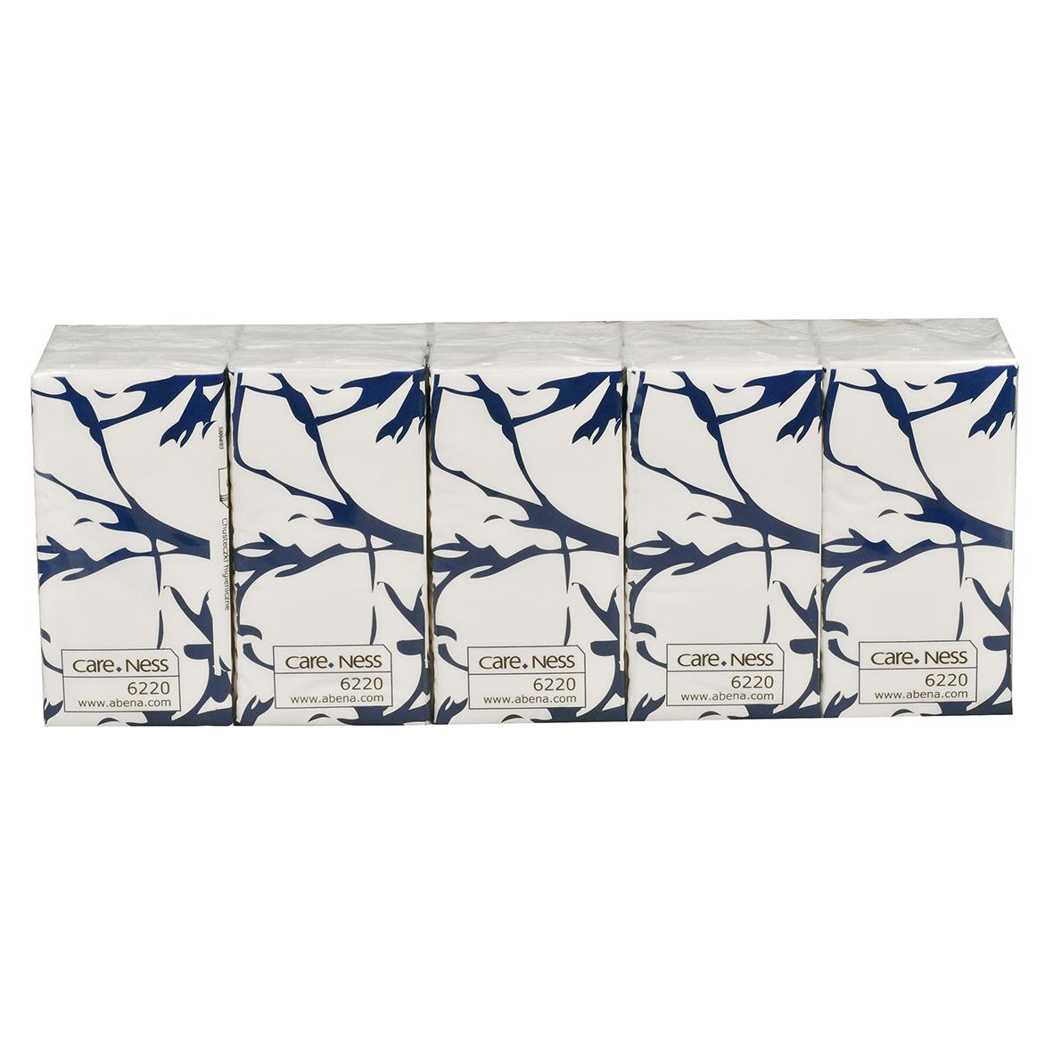 Fem förpackningar Care Ness Premium ansiktspapper i vitt, 3-lag, 21x20,7cm