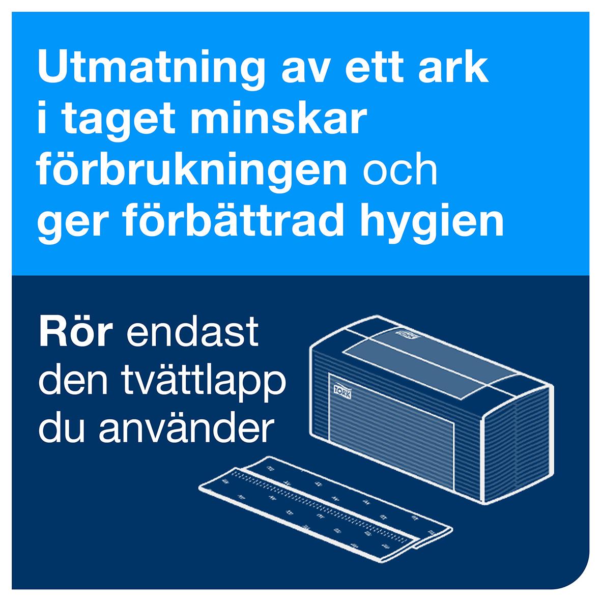 Vit tvättlapp Tork Advanced 6-lag 25x19cm för att minska papper i handen och förbättra hygien