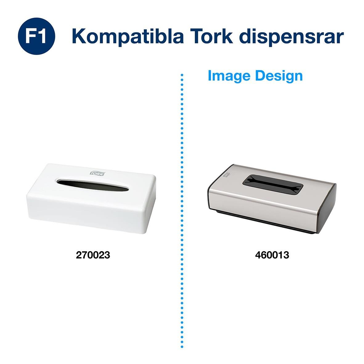 Ansiktsservett Tork F1 Premium Facial Extra Mjuk i vitt och grått design