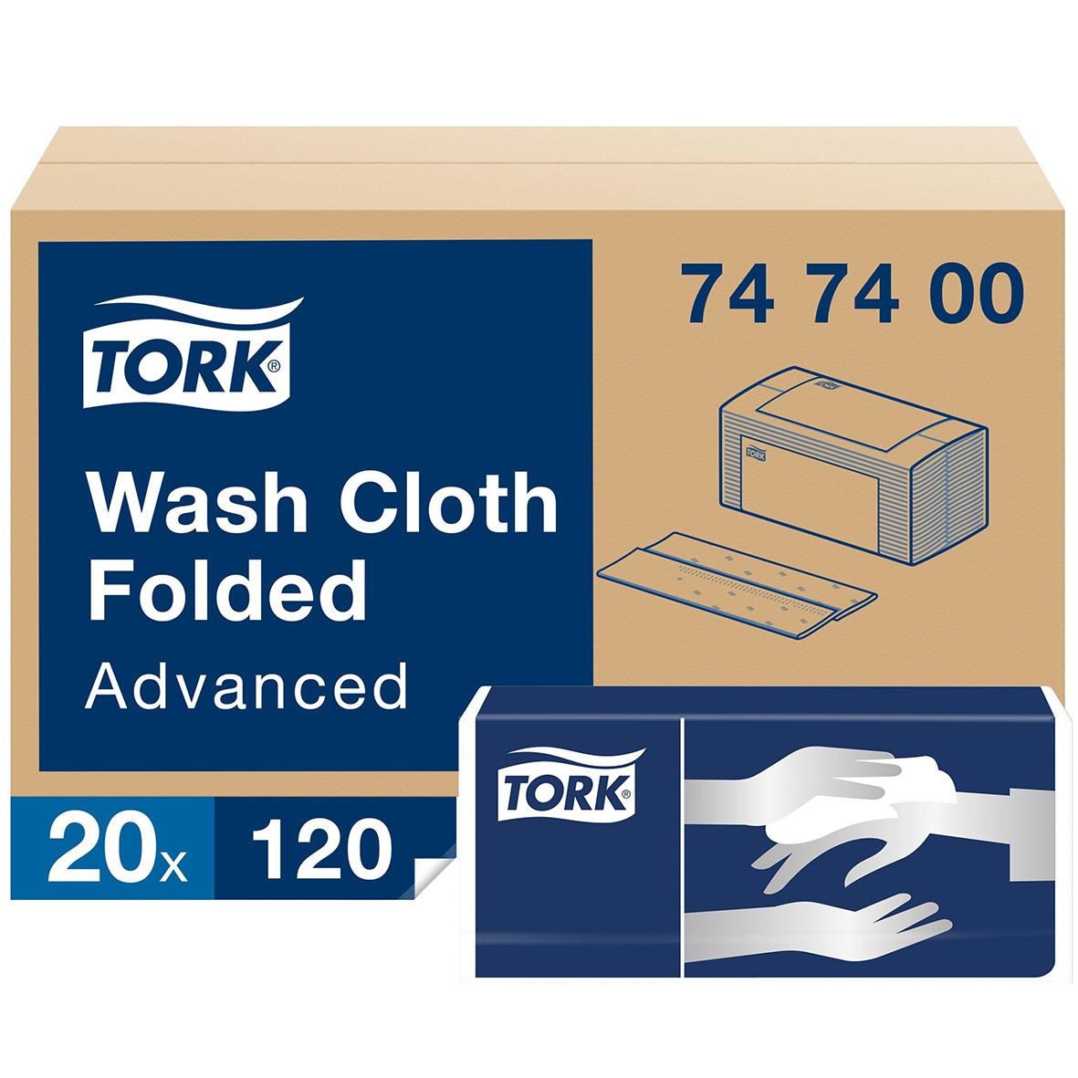 Vit tvättlapp Tork Advanced 4-lag, 25x19cm, 20-pack