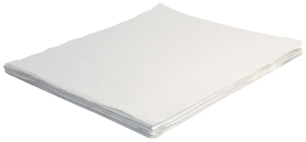 En stapel naturfärgade returfiberunderlägg i ett lager, mått 57x80cm