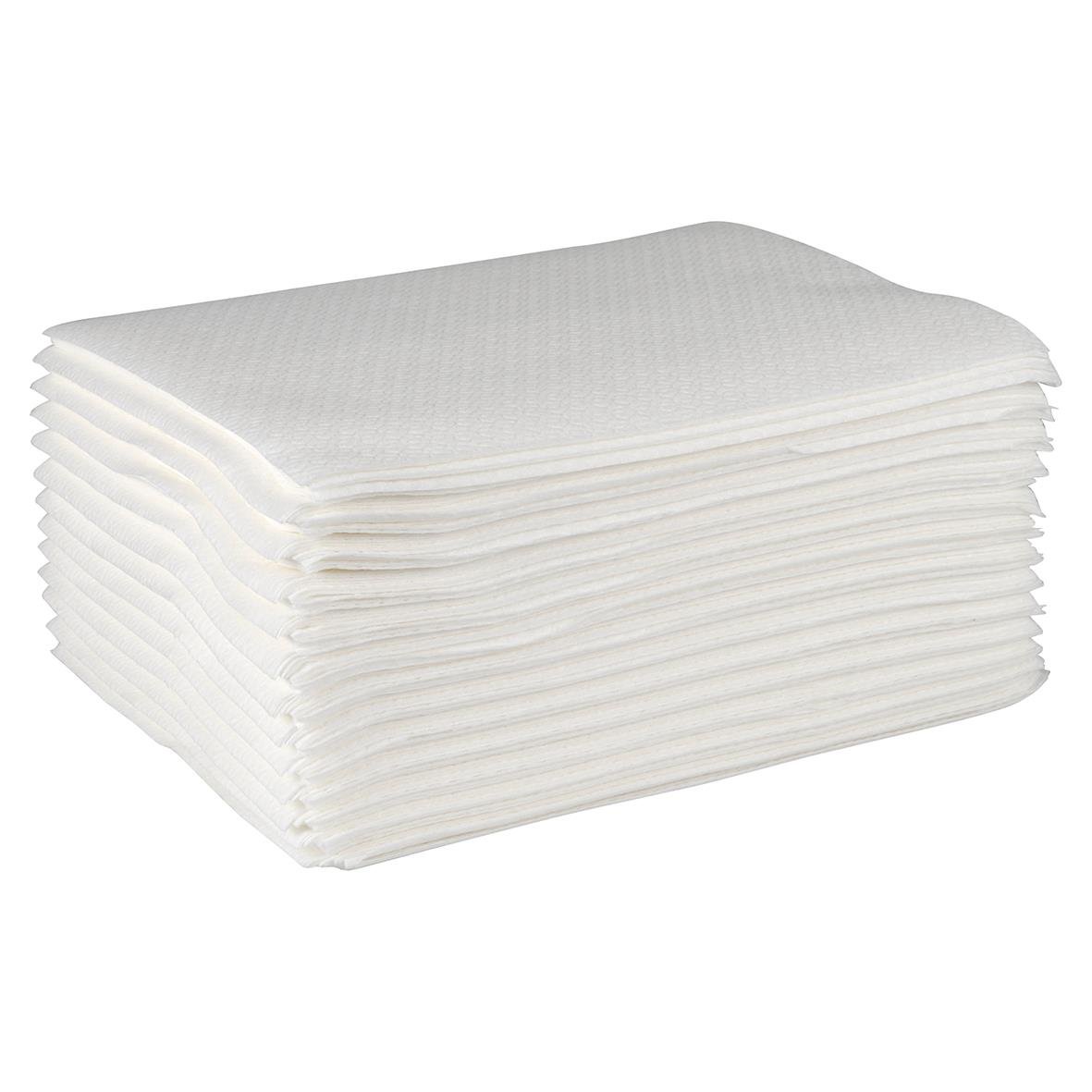 Vit tvättlapp Abena Airlaid Plan 1-lag 20x26cm staplad i bunt