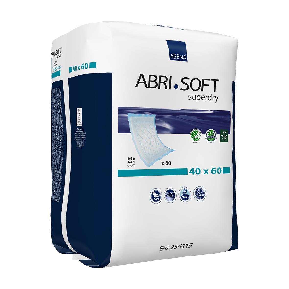 Förpackning av Abena Abri-Soft Superdry underlägg med fluff, 40x60 cm