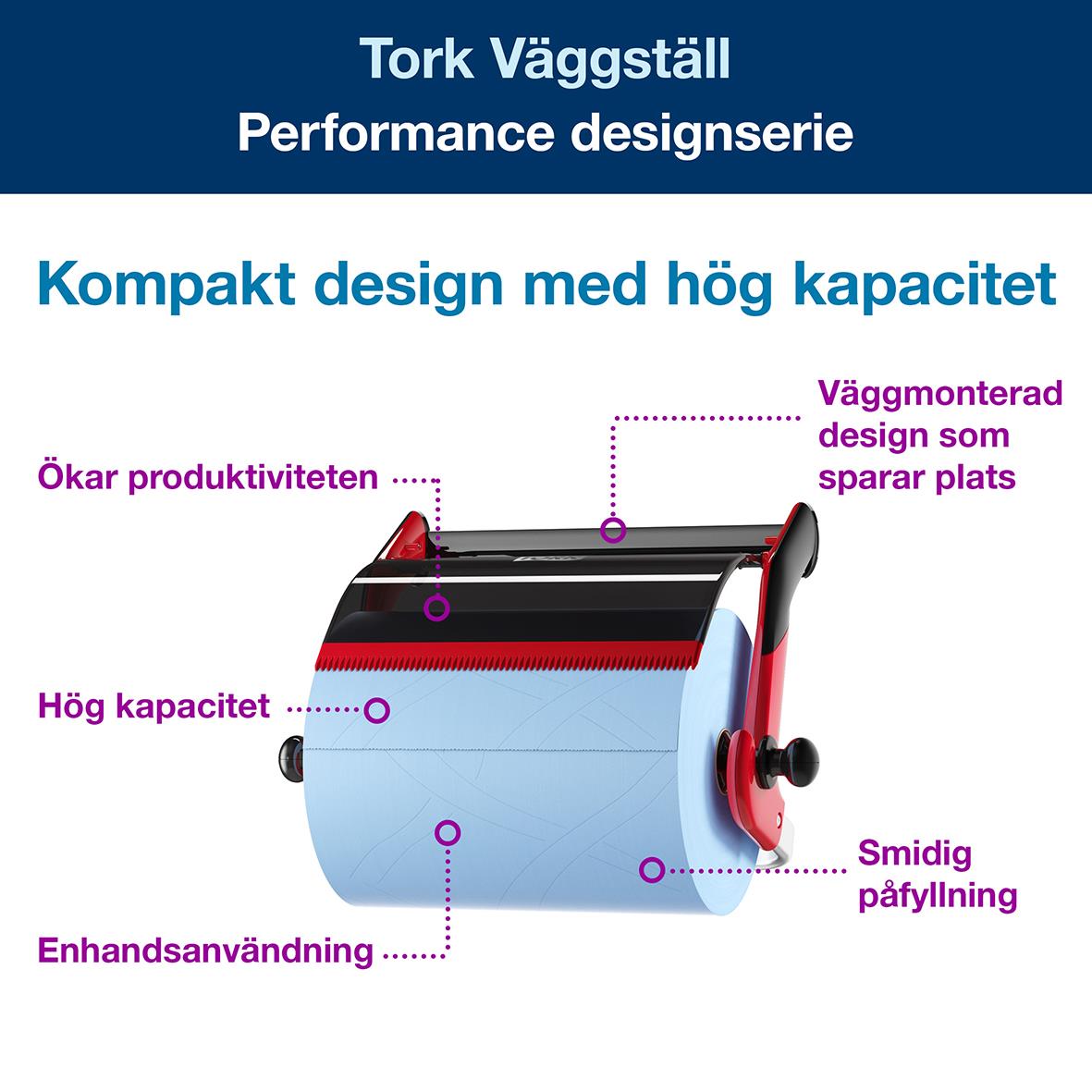 Torkrullställ Tork W1 Väggmonterad röd/svart 50250067_2