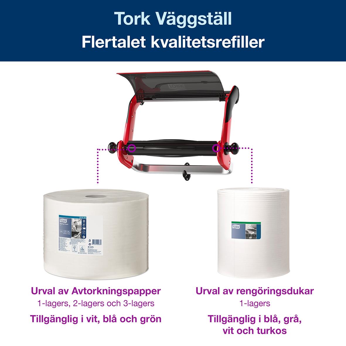 Torkrullställ Tork W1 Väggmonterad röd/svart 50250067_3