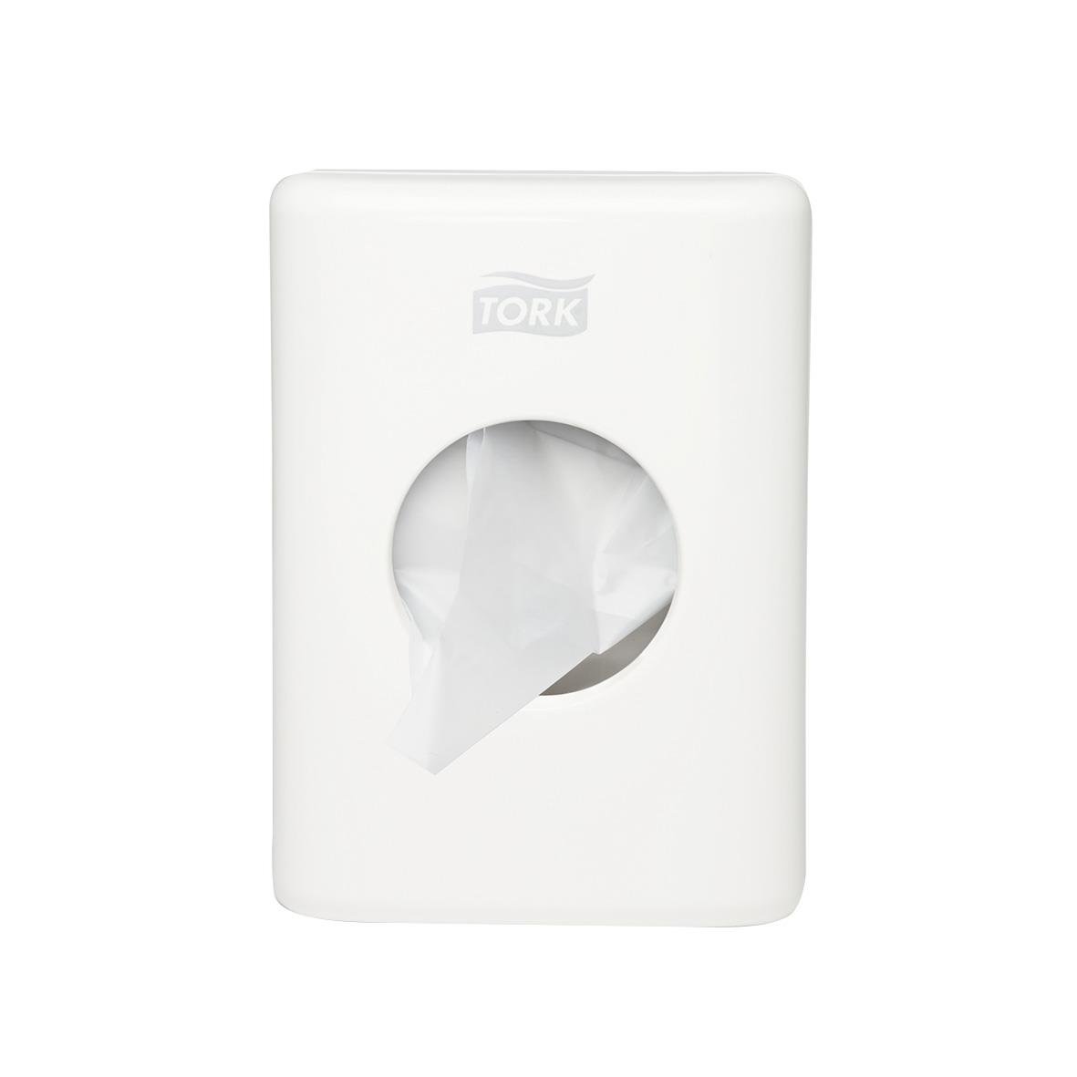 Vit sanitetspåshållare för Tork B5 dispenser