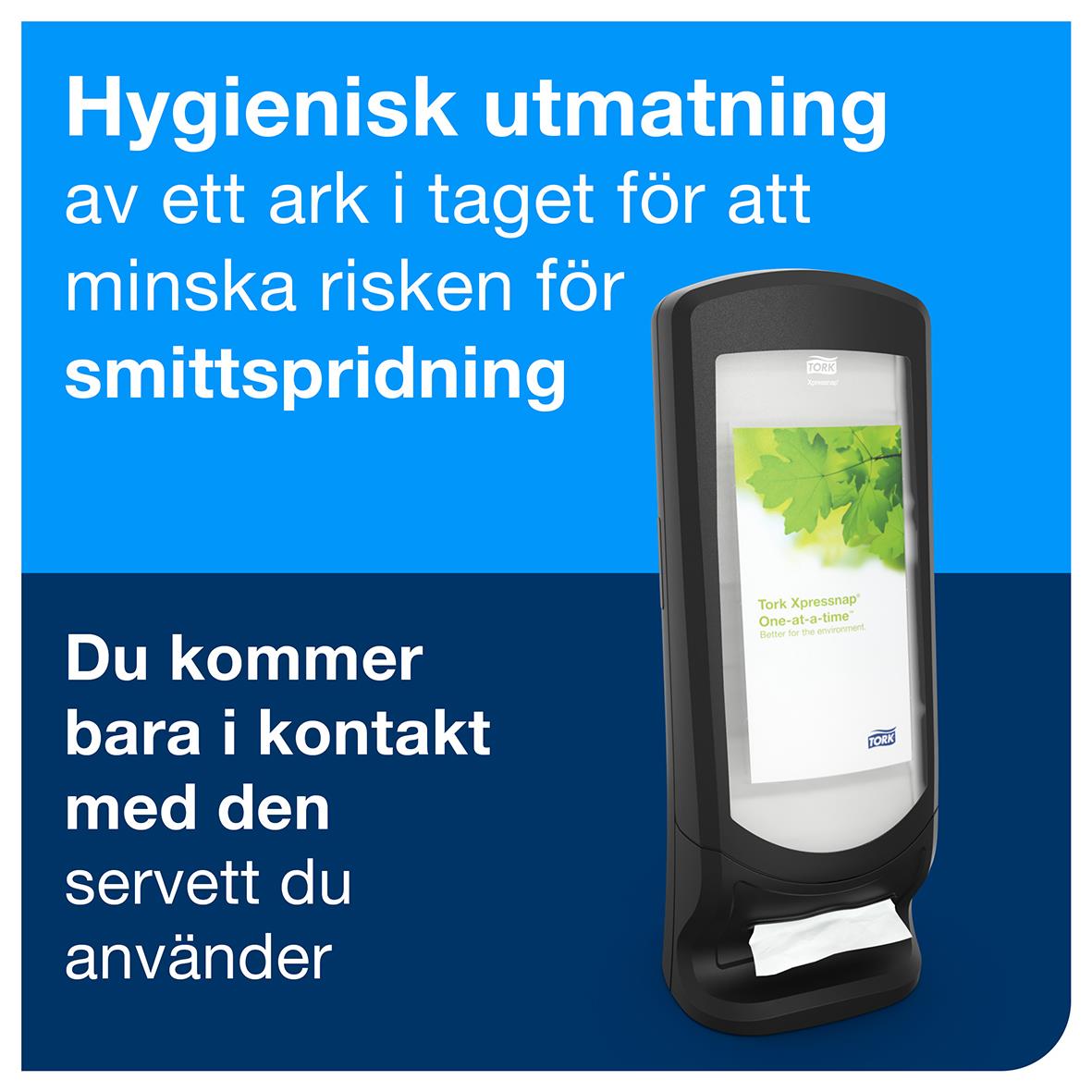 Servettdispenser Tork Xpressnap N4 stående röd för hygienisk utmaning och kontakt med servetter