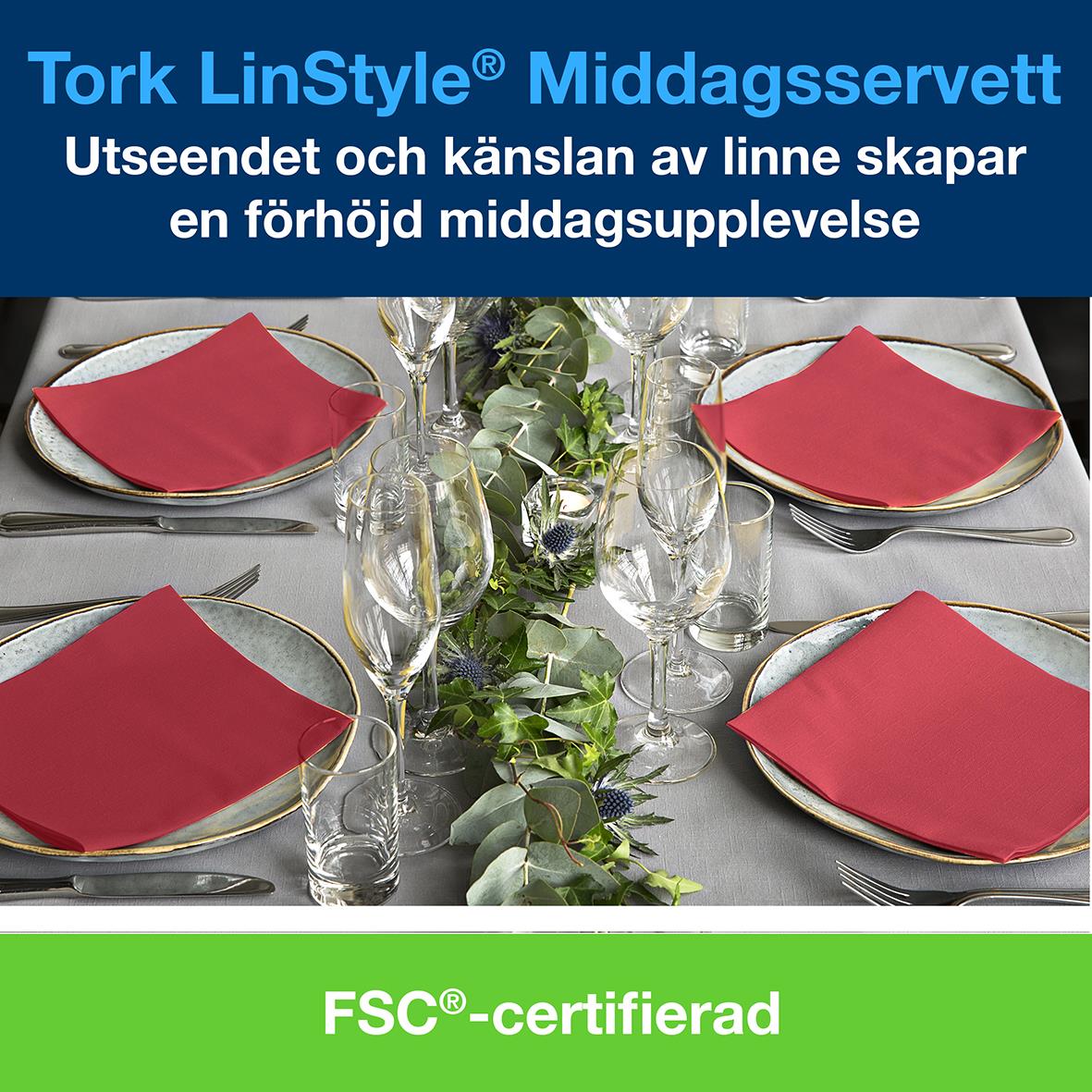 Servett Tork LinStyle Röd 39x39cm 50250194_3