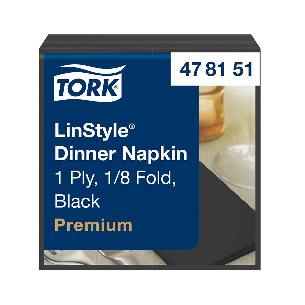 Servett Tork LinStyle 1/8 Vikt Svart 39x39cm